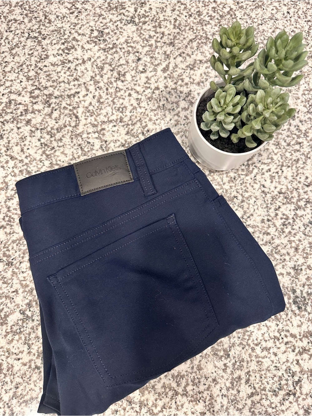 Calvin Klein Men's Dark Blue Dress Pants